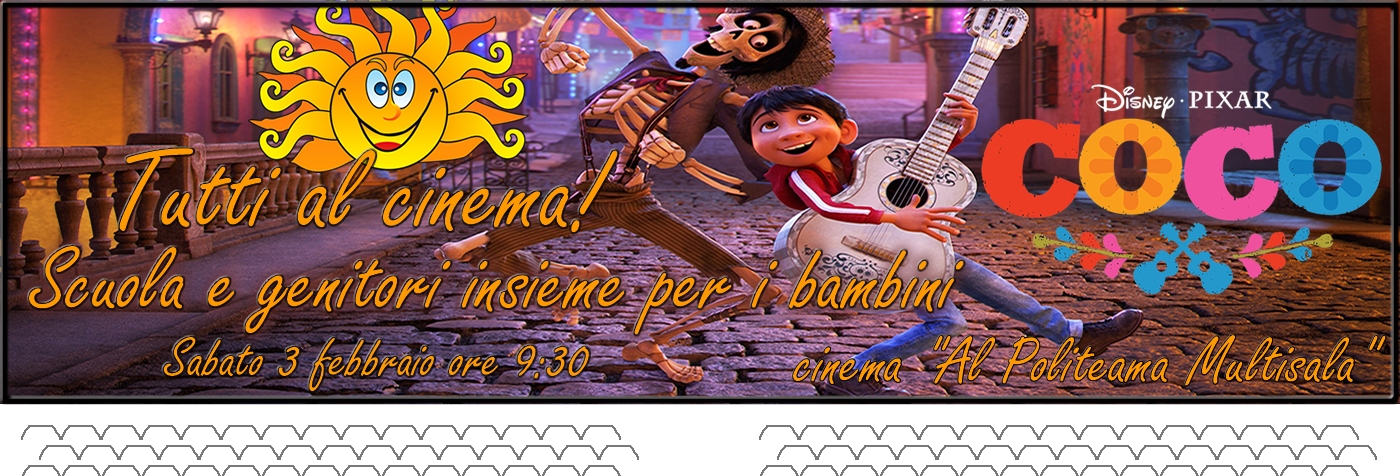 I bambini, la scuola e i genitori vanno al cinema insieme. Nell'immagine i personaggi del film di animazione "Coco"