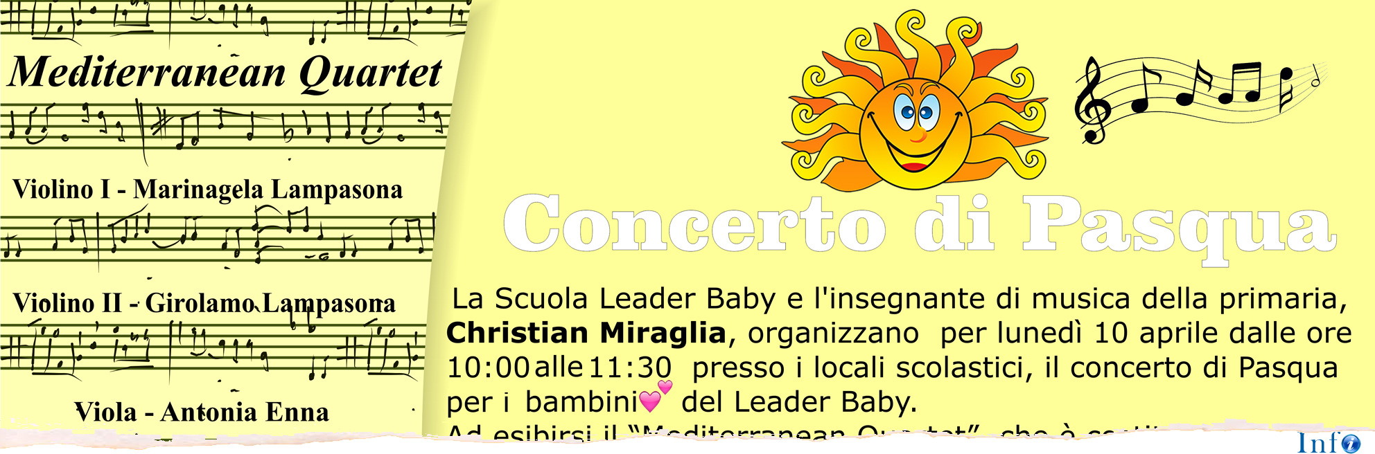 Concerto di Pasqua in Leader Baby; la locandina