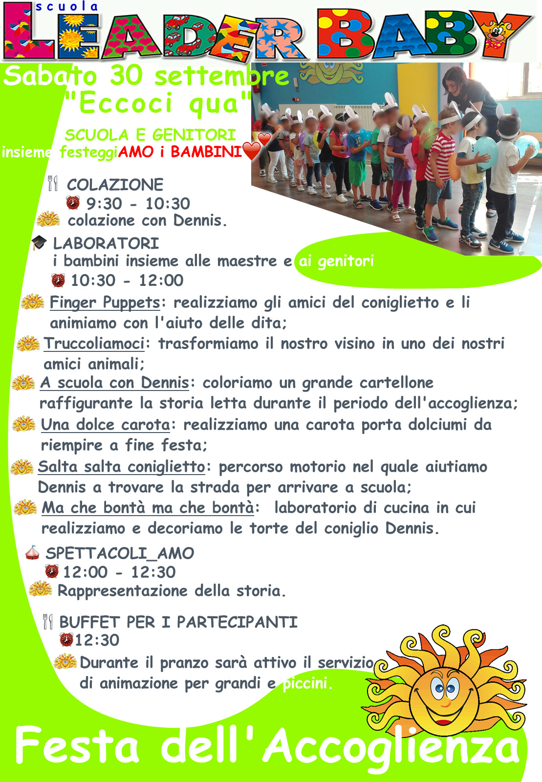 Prgramma della Festa dell'Acoglienza